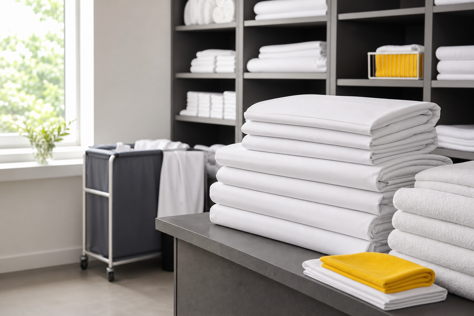 Freshly prepared Airbnb linen and towels